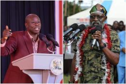 Photocollage of Deputy President Rigathi Gachagua and George Wajackoyah.